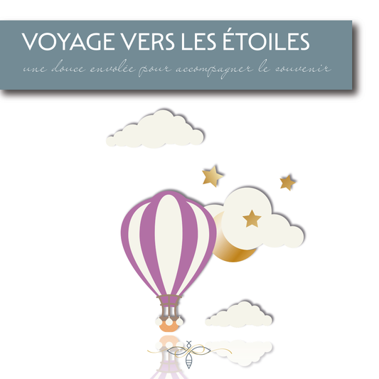 Voyage vers les étoiles – Kit d’habillage pour stèle d’enfant