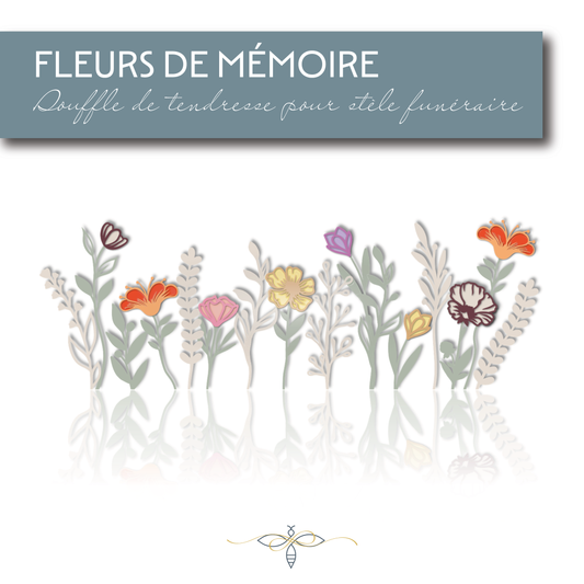 Fleurs de mémoire – Souffle de tendresse pour stèle funéraire