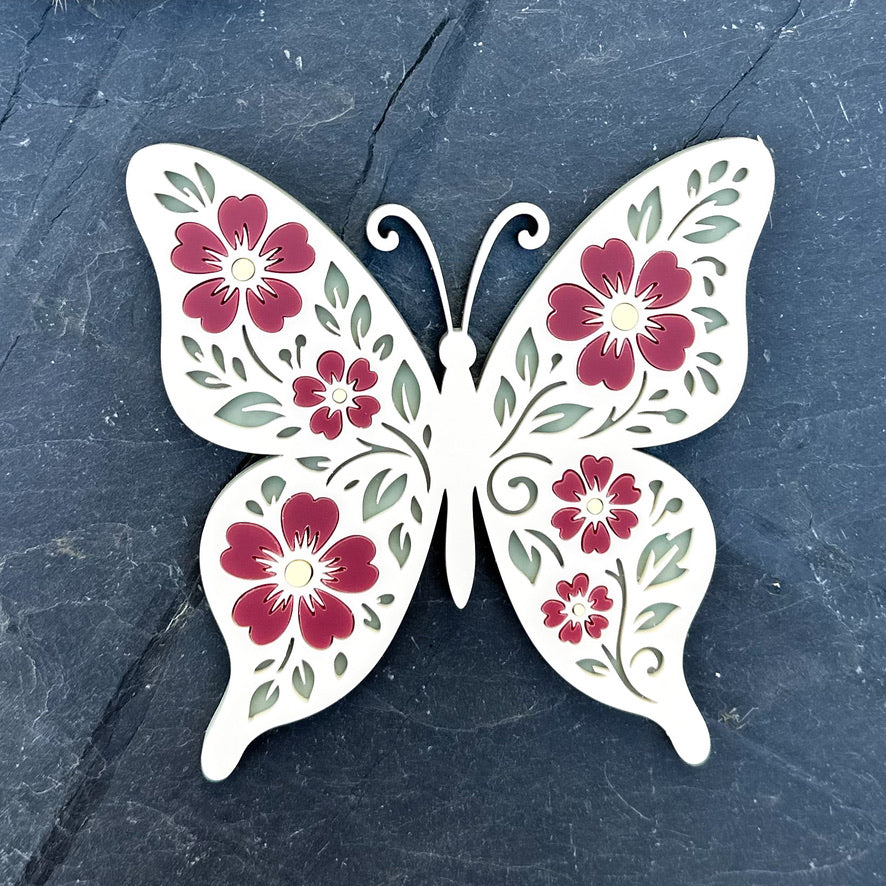 Les Éternels - Floréa – Papillon du souvenir en acrylique pastel