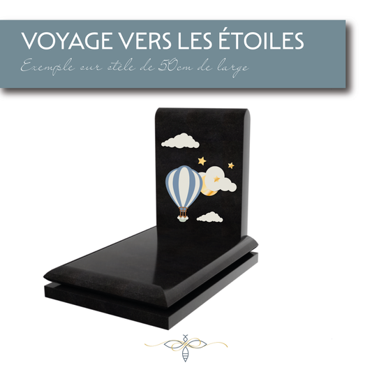 Voyage vers les étoiles – Kit d’habillage pour stèle d’enfant