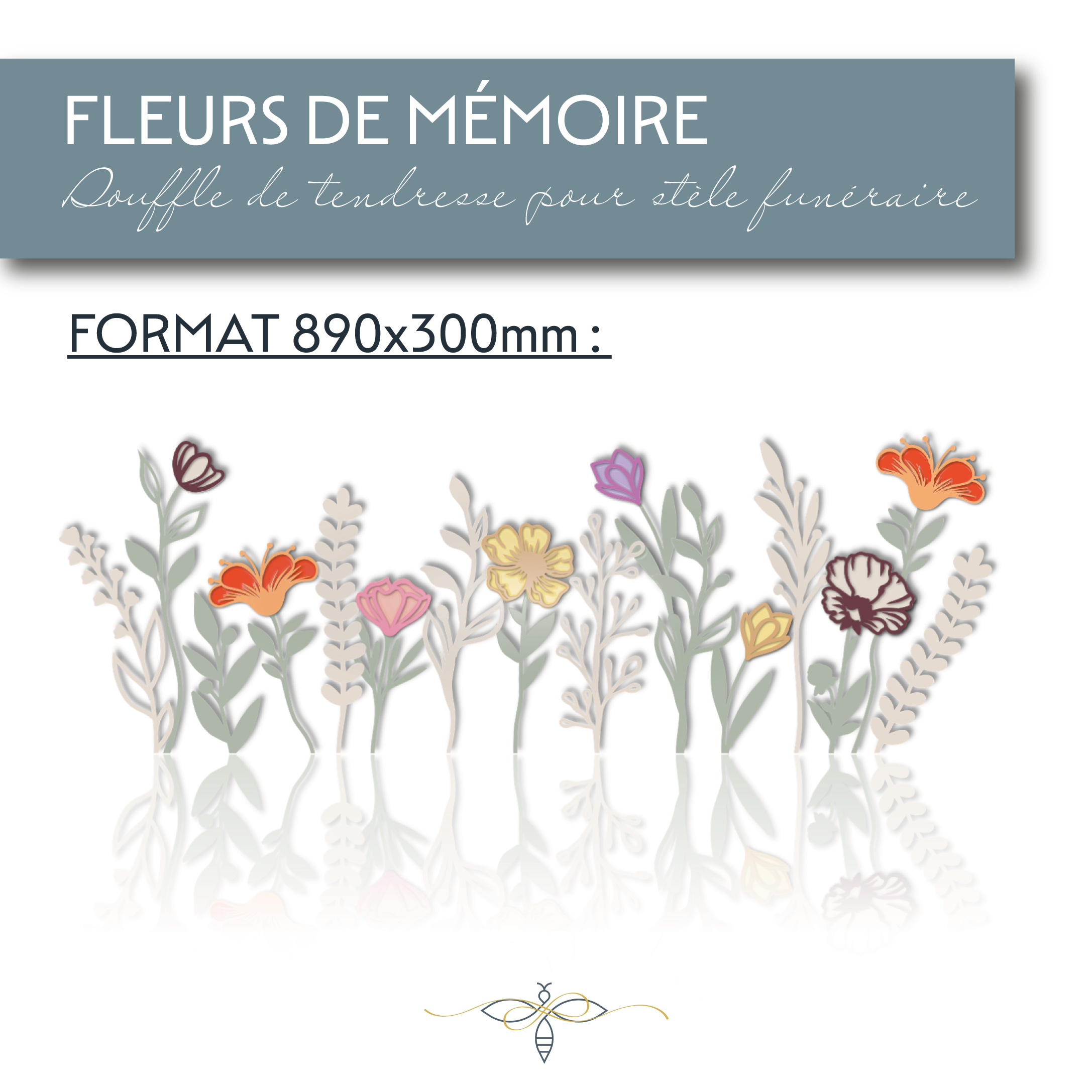 Fleurs de mémoire – Souffle de tendresse pour stèle funéraire