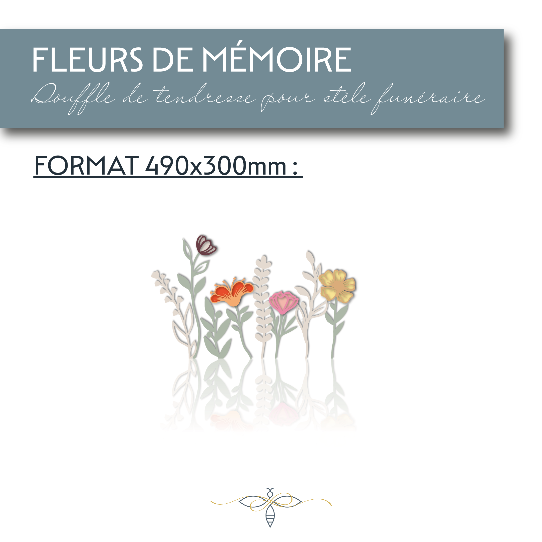 Fleurs de mémoire – Souffle de tendresse pour stèle funéraire