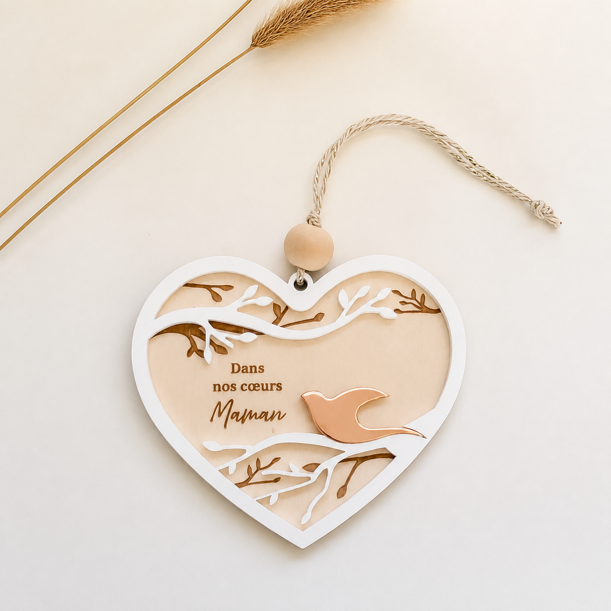 Suspension commémorative personnalisée avec oiseau dont la couleur est au choix