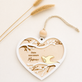 Charger l'image dans la visionneuse de la galerie, Suspension souvenir en forme de cœur avec oiseau personnalisable et message hommage
